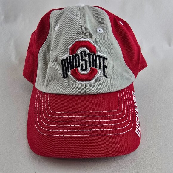 Ohio State Buckeyes Two Tone Hat Mens One Size Red Gray Adjustable Cap OSU Logo - Picture 4 of 9